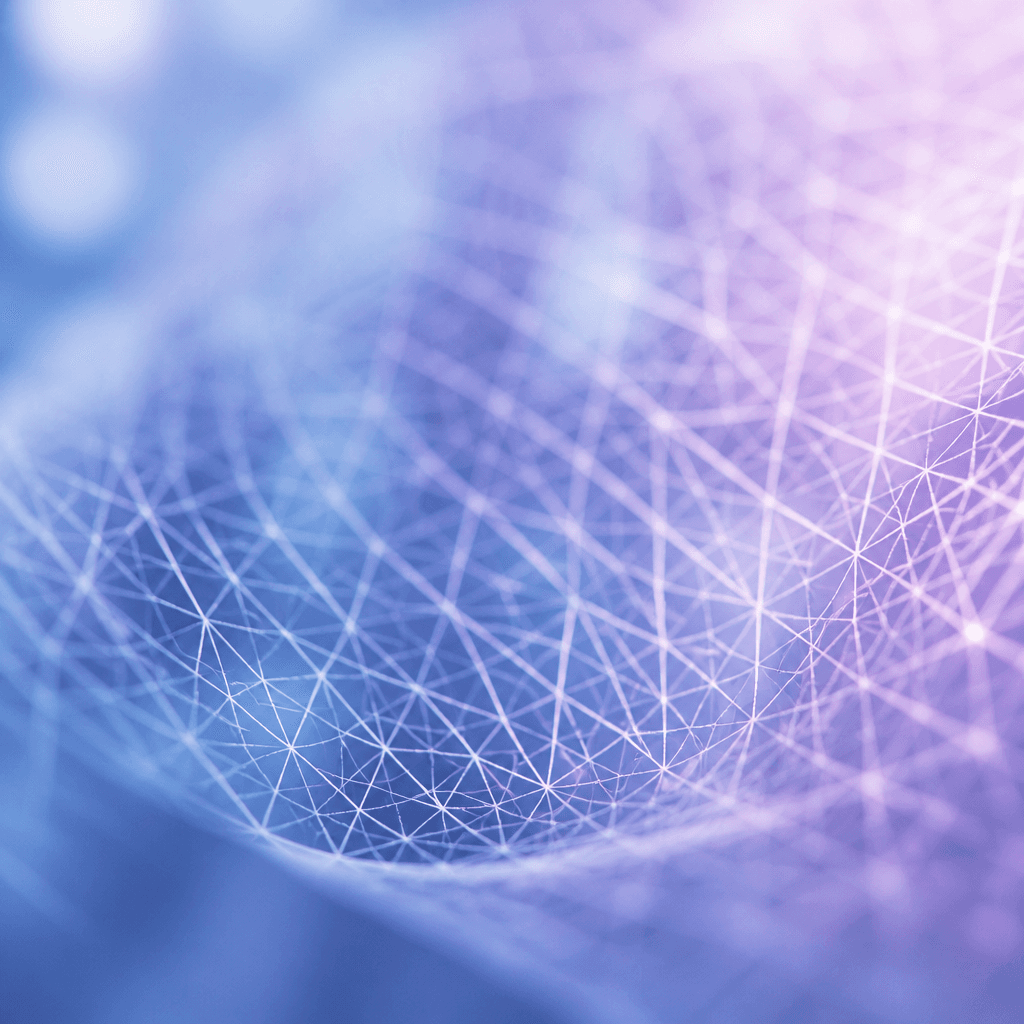 Fine light-blue lattice mesh with a soft violet bloom