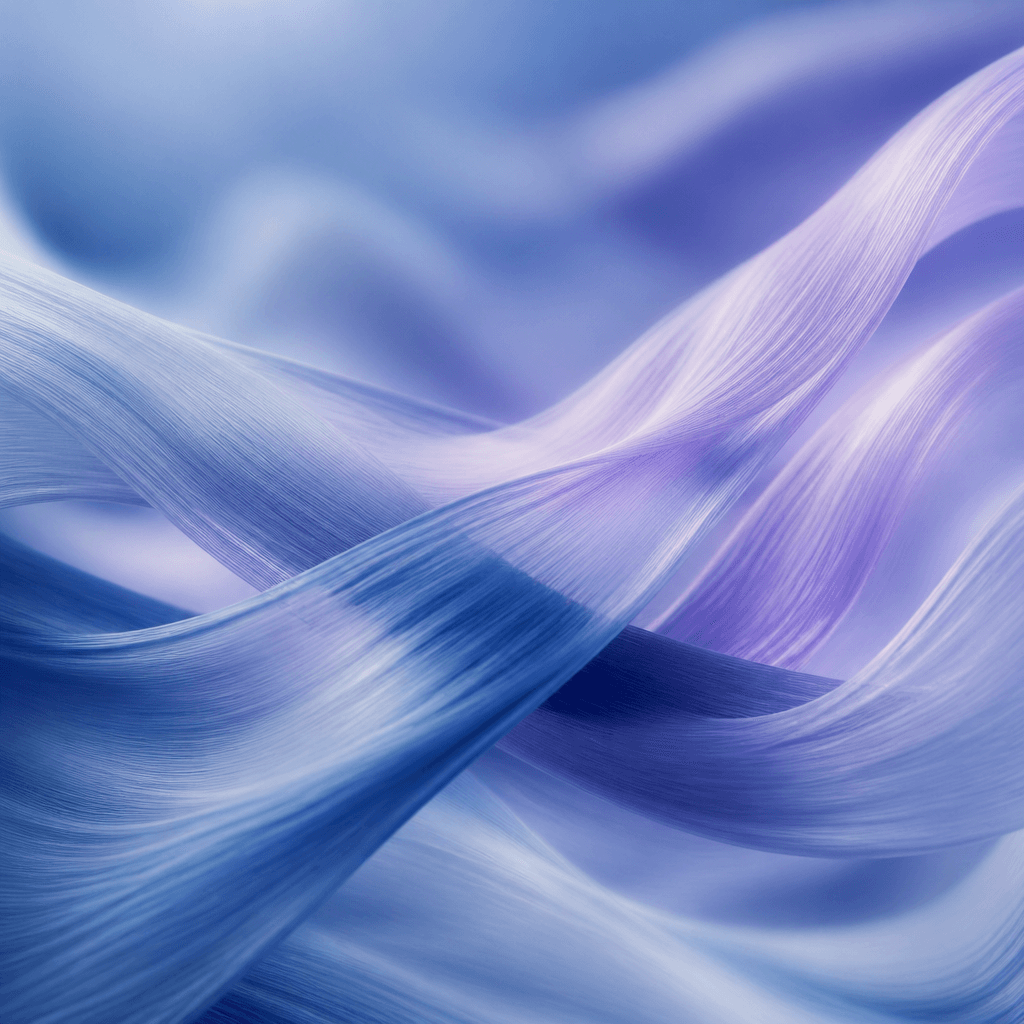 Flowing blue and violet fiber-like ribbons