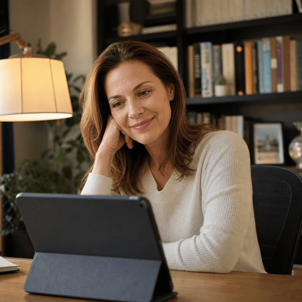 Provider reviewing intake on a tablet