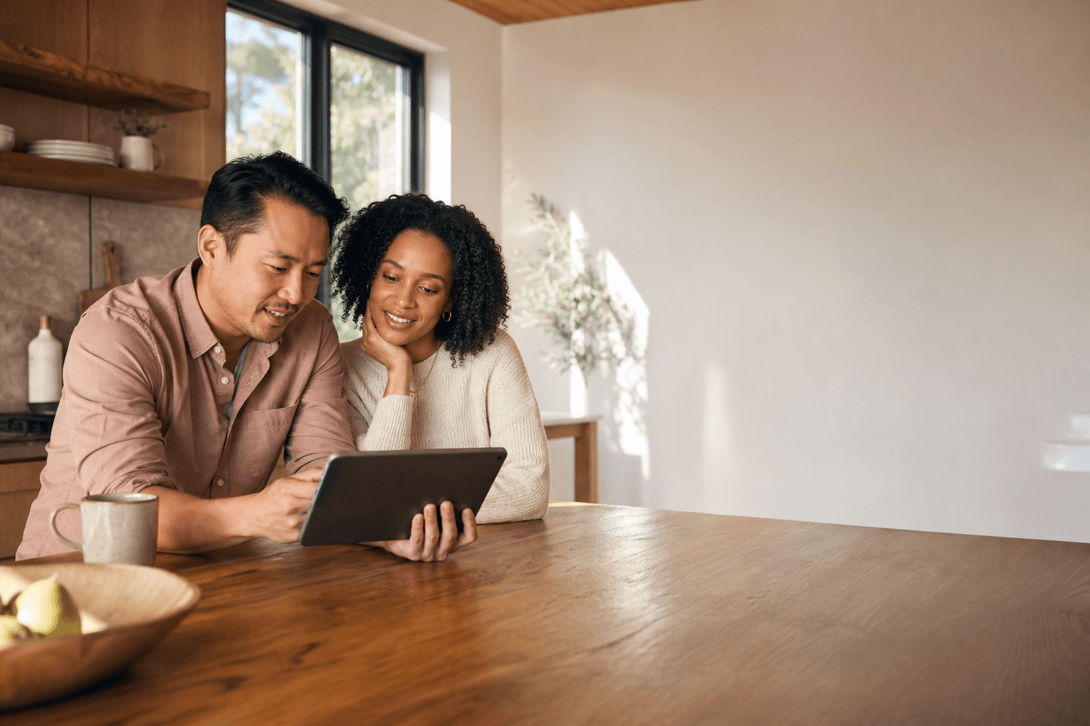 Patient comparing ZYNDIO programs from a calm home setting
